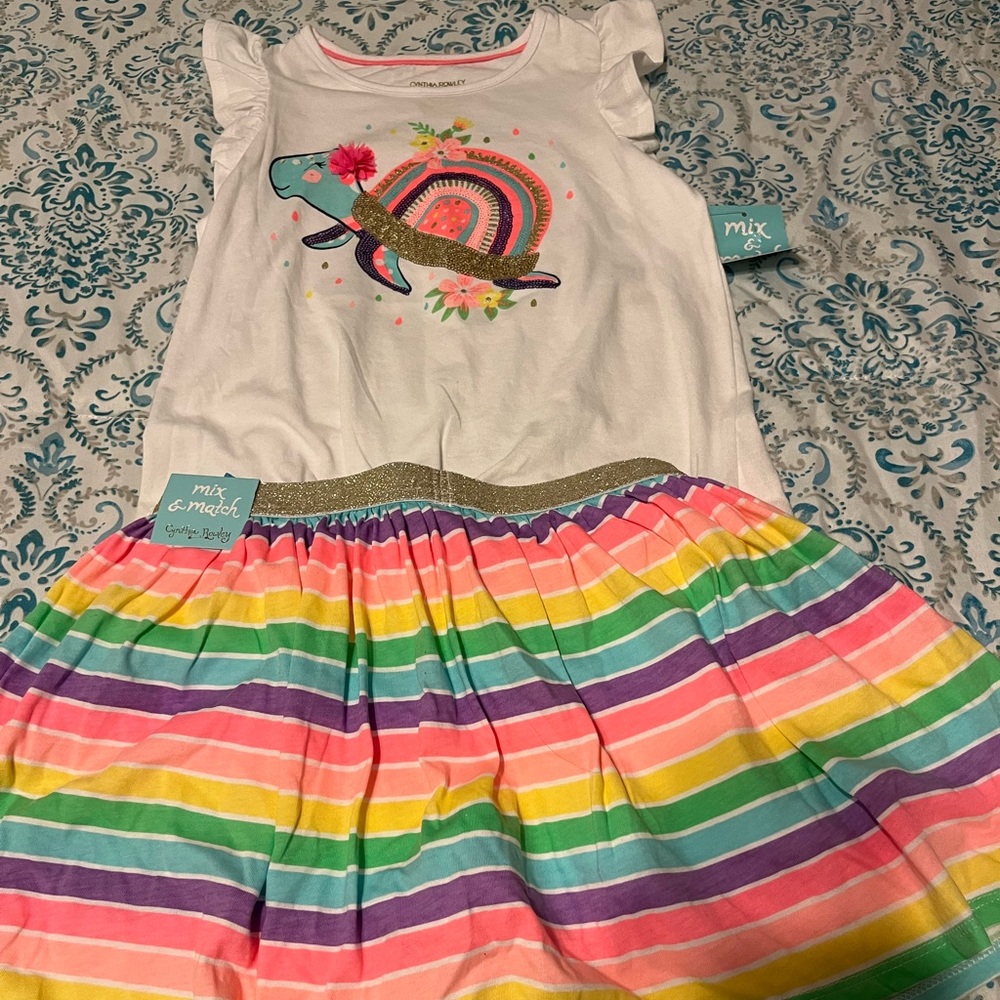 Girl’s Cynthia Rowley Matching Skirt Outfit